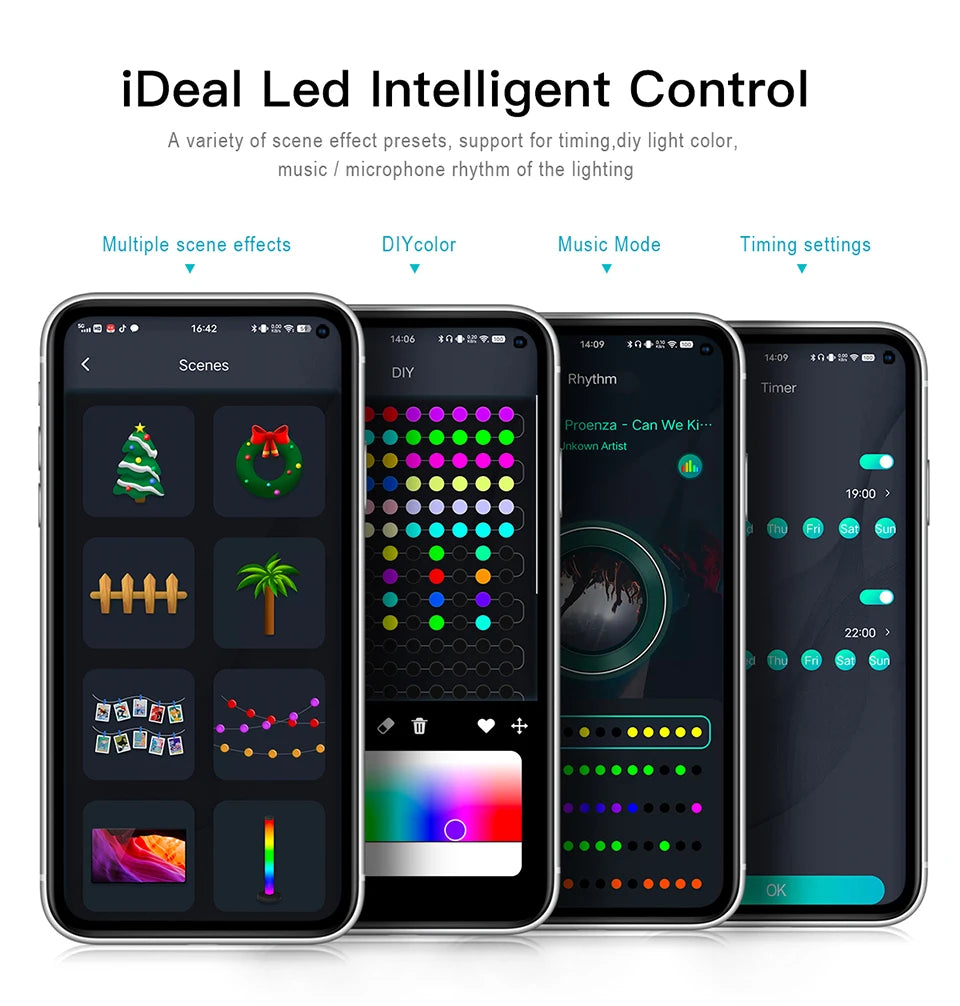 Bluetooth Control USB LED String Lights, Christmas RGBIC Dreamcolor Fairy Light for Indoor Outdoor Garden Wedding Party Decor