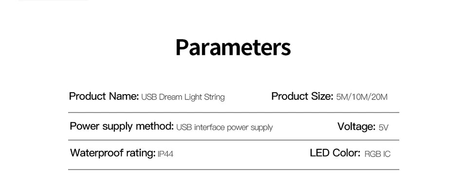 Bluetooth Control USB LED String Lights, Christmas RGBIC Dreamcolor Fairy Light for Indoor Outdoor Garden Wedding Party Decor
