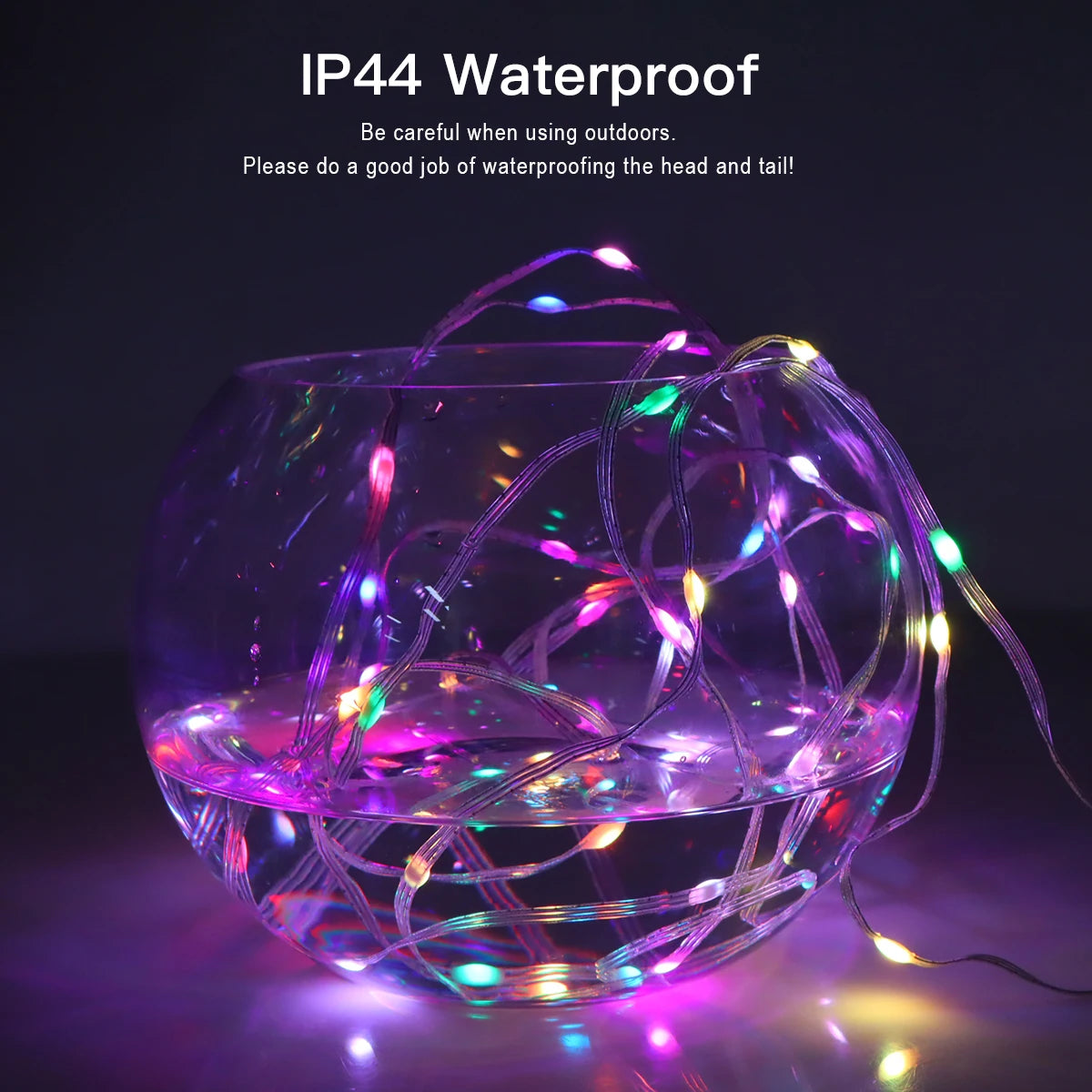 Bluetooth Control USB LED String Lights, Christmas RGBIC Dreamcolor Fairy Light for Indoor Outdoor Garden Wedding Party Decor
